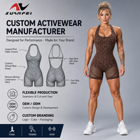 Nouvel Arrivage Transfrontalier – Yoga Léopard pour Femme : Halterneck, Dos Nu, Spandex/Nylon, Longueur Complète, Effet Remonte-Fesses