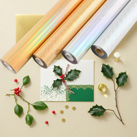Heid'i Swapp 32cm X 120m Papier d'aluminium réactif de toner laminé PET argenté doré pour papier plastique en cuir d'estampage à chaud