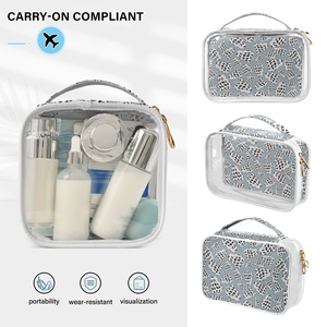 Bolsas de Maquillaje Transparentes de PVC con Diseño Personalizado en Hebreo, Impermeables, para Mujer, Bolsas Organizadoras de Cosméticos de Viaje con Cierre, Estilo Hawaiano - Product Image 5