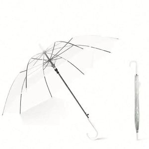 Automatic Clear Umbrella for Sun & Rain Dual Use Long Handle Transparent Umbrella With Custom Logo Promotional <b>Gifts</b> & Events - Product Image 1