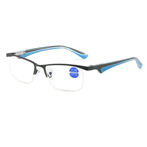 Sparloo 9030 metal anti blue light progressive half frameless reading glasses