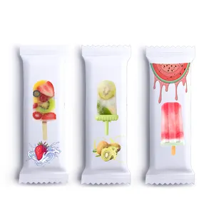 Özelleştirilmiş üç tarafı mühür geri kapatılabilir paket Popsicle ambalaj çanta dondurulmuş plastik torba için buzlu dondurma