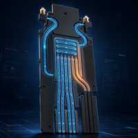 Plaque de refroidissement liquide OEM en aluminium avec raccord de tuyau en laiton pour châssis de serveur 1U 2U et rack de télécommunications