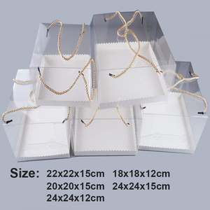 Caja de pastel de plástico transparente portátil personalizada, tarta de queso PET de PVC transparente para embalaje de rollo suizo para alimentos y pan industrial de EE. UU. - Product Image 6