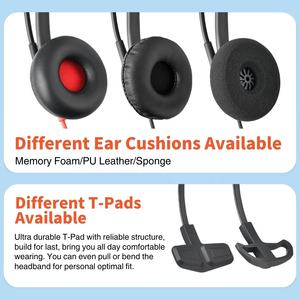 Connecteur <span class=keywords><strong>QD</strong></span> Double oreille filaire centre d'appel casque téléphonique avec coussins d'oreille en éponge bureau ordinateur d'affaires X2 accessoire - Product Image 3