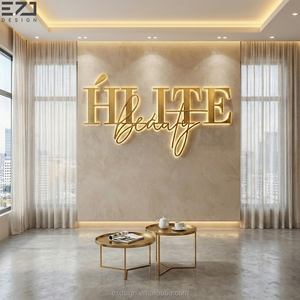 Insegna LED 3D in Metallo Retroilluminata EZD per Salone di Bellezza di Lusso Moderno, Insegna da Parete per Boutique - Product Image 4