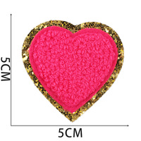 Patchs de broderie 3D colorés Chenille Bling Patch Badges de broderie Fer-sur Chenille brodée à coudre pour le courrier automatique