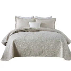 Parure de lit matelassée, ensemble de literie en coton, style hôtel King, 100