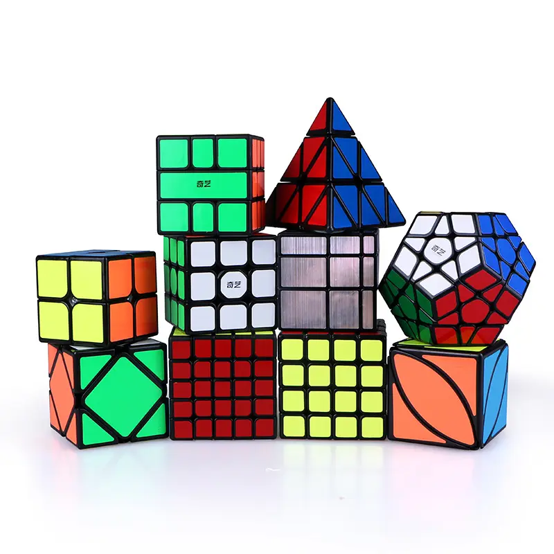 Heißer Verkauf 2345 Level Magic Cube Schwarzer Aufkleber Ahornblatt pyramide Five Magic Cube Oblique Turn SQ Twisted Shaped