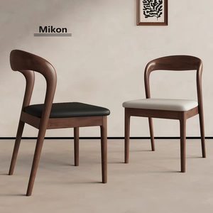 Chaise de salle à manger en bois massif, chaise de loisirs minimaliste moderne avec dossier, chaise de bureau pour la maison, l'hôtel et le restaurant - Product Image 5