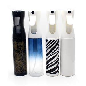 Flacone <span class=keywords><strong>spray</strong></span> ricaricabile in plastica PET da 200ml 300ml con stampa logo personalizzata a colori, rosa, nero, bianco, con grilletto continuo. - Product Image 6