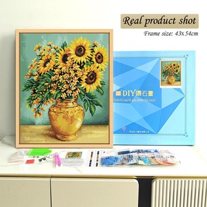 Kit de Arte de Pintura de Diamantes Personalizado, Mosaico de Gemas 5D DIY, Estilo Romano con Tema de Paisaje Vegetal y Girasoles - Product Image 2