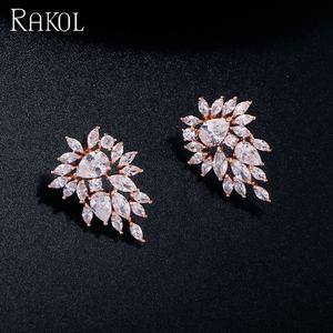 RAKOL EP2481 Luxury Cubic Zirconia Hypoallergenic Gold Jewelry <b>Crystal</b> <b>Earrings</b> - Product Image 6