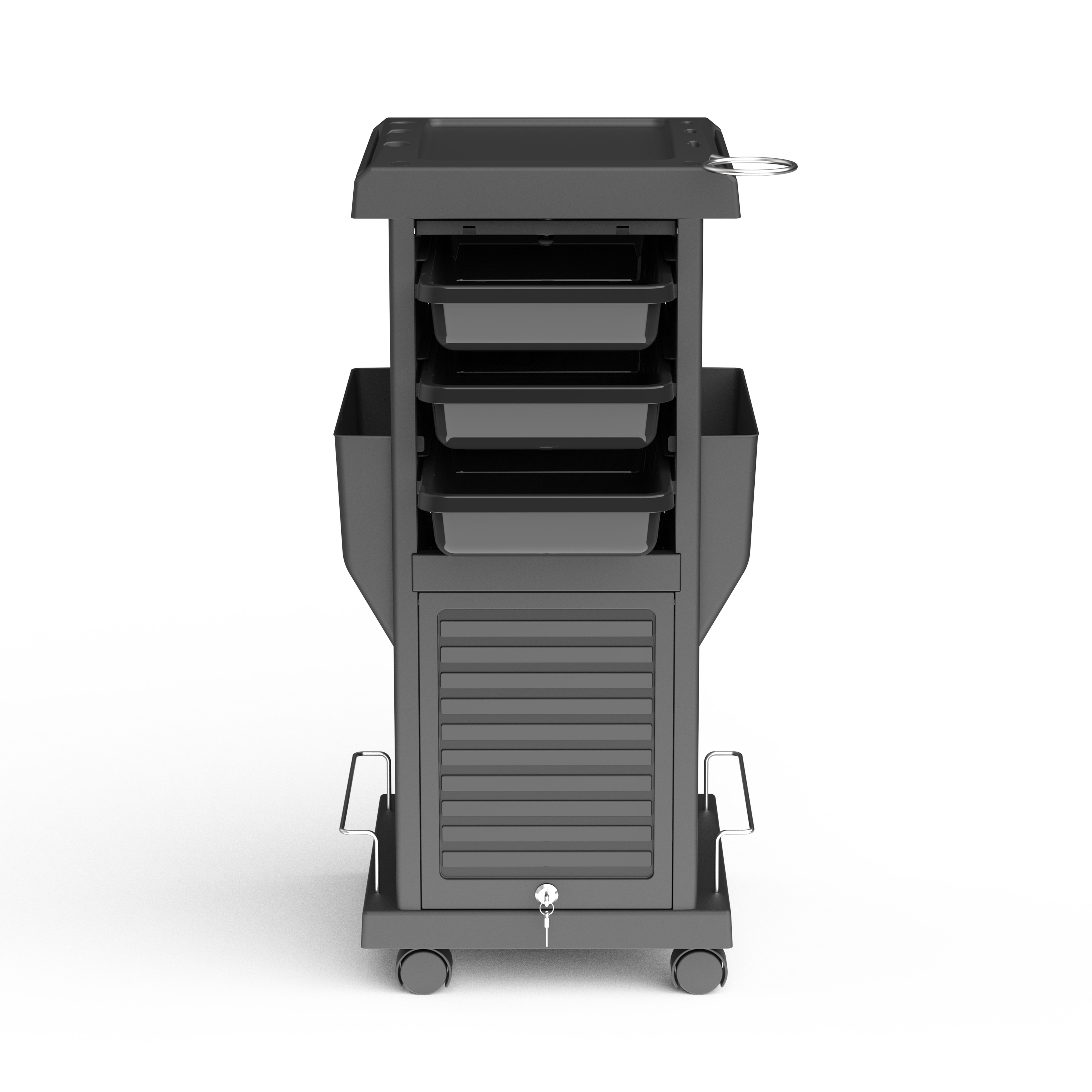 White Lockable Hair Salon Trolley Equipment