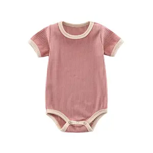 Комплекты одежды для новорожденных девочек, однотонные Комбинезоны из органического хлопка, с логотипом на заказ
