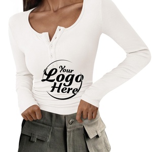 Ropa de Mujer, Tops, Camisetas de Punto de Manga Corta, Otoño 2025, Botones, Tejido Acanalado, Corte Regular, Casual, Verano, Secado Rápido, Antiarrugas - Product Image 6