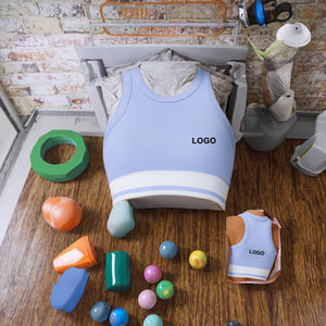 Soutien-gorge de yoga à maintien élevé, personnalisé, avec blocs de couleur sur le devant, pour femmes, fitness, dos en Y, en spandex/polyester, bretelles en Y, séchage rapide, vente en gros - Product Image 3