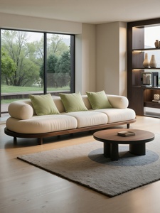 Canapé de salon <span class=keywords><strong>vintage</strong></span> couleur crème, bois massif, rangée droite, haut de gamme, sur mesure - Product Image 2