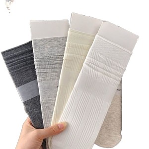 Women's Mid-Calf Slouch <b>Socks</b> White Breathable Polyester Fiber For Spring Summer Wear - Product Image 4