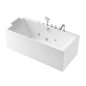 <span class=keywords><strong>Baignoire</strong></span> autoportante en acrylique AFFINARE 1,8 m avec hydromassage pour salle de bain, utilisation intérieure, 12 jets, design moderne, avec drain - Product Image 5