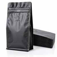 Pochette personnalisée imprimée pour café et lait, en aluminium réutilisable, à fond plat, avec valve de décompression et anti-humidité pour aliments