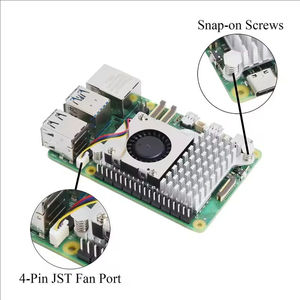 Kipas Pendingin Aktif Resmi dengan Heatsink Aluminium Anodized DC 5V Mendukung Kontrol Kecepatan PWM untuk Raspberry <span class=keywords><strong>Pi</strong></span> 5 - Product Image 4