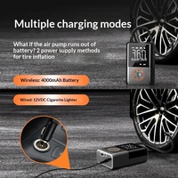 Wireless Inflatable Pump Portable Car Auto Electric Tire Inflator with Lighting Function for Car Motorcycle Bicycle