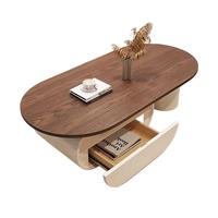 Nouvelle table basse en bois design créatif, couleur crème, moderne, durable et décorative pour petit salon.