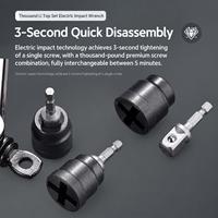 Cric électrique robuste et jeu de clés à chocs, kit d'outils de réparation automobile portable pour la maison et les urgences routières