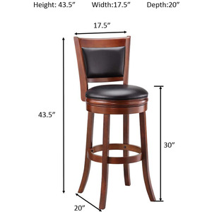 Ghế Quán <span class=keywords><strong>Bar</strong></span> Ghế Xoay Ghế Quán <span class=keywords><strong>Bar</strong></span> Có Tựa Lưng Bằng Da Được Xếp Hạng Hàng Đầu Hiện Đại SGS Đồ Nội Thất Thương Mại Gỗ Anh Đào, Da - Product Image 2