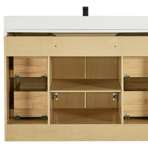 Modern <b>Bathroom</b> Vanity Ceramic Basin Framed Eco-Friendly Durable Design Made Vietnam Natural Ash <b>Bathroom</b> <b>Cabinet</b> - Product Image 5