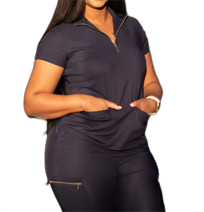 Phụ Nữ Mới Phong Cách Biểu Tượng Tùy Chỉnh Bác Sĩ Áo Thun Y Tá Điều Dưỡng 2 Mảnh Căng Jogger Bán Buôn Bệnh Viện Y Tế Tẩy Tế Bào Chết Đồng Phục Bộ - Product Image 3