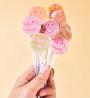 Sucettes aromatisées aux fruits en forme de visage souriant en vrac pour la Journée des enfants 5g