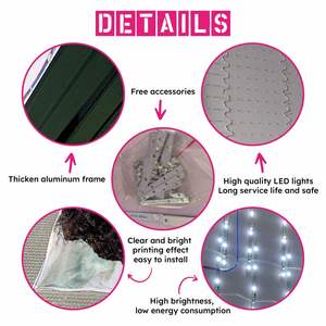 Custom Logo Fabric UV Soft Film Aluminum Profile Frameless LED Lightbox <b>Advertising</b> Backlit Display 85 Wall Mounted <b>Light</b> <b>Box</b> - Product Image 4
