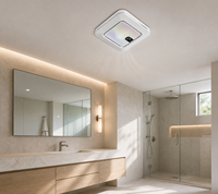 Ventilateur de plafond intelligent avec application, 230 CFM, lumière RGB, haut-parleur Bluetooth, LED dimmable 1800lm 36W, en fer, pour salle de bain et cuisine