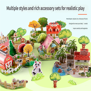 Rompecabezas de papel 3D, modelo de rompecabezas seguro, bloques de construcción educativos de dibujos animados para niños, juguetes para el desarrollo de la primera infancia - Product Image 4