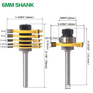 Lot de 2 fraises à rainurer de 6 mm avec tige de 1/4 po, revêtement en carbure de titane, pour le fraisage CNC du bois - Product Image 6
