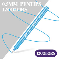 Stylo à Encre Colorée 0,5 mm Gouline – Ensemble de Stylos de Dessin et de Peinture pour Étudiants, Pointe en Nylon Japonais, Impression UV, Plastique, Papier