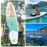 Planche de SUP gonflable pliable avec sac à dos et pompe à gonflage rapide pour le camping, les excursions à la plage et les aventures en plein air