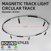 Système d'éclairage sur rail magnétique en aluminium LED de 0,9 m, rail courbé, montage en surface, mural, plafond et suspension pour DC48V