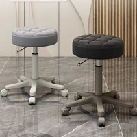 Chaise de Salon de Coiffure Professionnelle en Gros, Tabouret de Bar Pivotant Sans Dossier Réglable pour Salon de Beauté