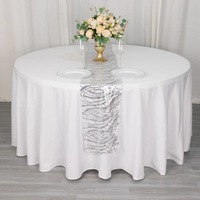 Chemin de table en maille ondulée brodée de paillettes, taille 12*108 pouces, pour événements festifs, vaisselle, décorations de maison