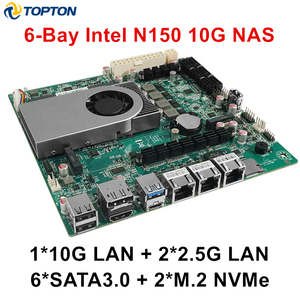 6-Bay Intei Twin Lake N150 Nas Moederbord 4 Kernen 1*10G 2*2.5G Lans 6 * Sata3.0 2 * Nvme 1 * Ddr5 Firewall Itx Moederbord Thuisserver - Product Image 4
