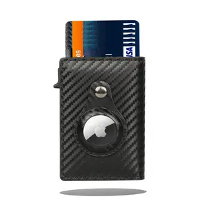 Metal kasa ile akıllı ince Airtag cüzdan RFID engelleme kredi kart tutucu Flip manyetik kapatma anti-kayıp anti-sonbahar özellikleri