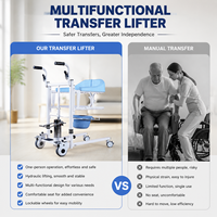 Silla Elevadora Hidráulica Doméstica para Transferencia de Pacientes con Inodoro y Silla de Ruedas para Cuidado Médico y de Enfermería de Ancianos Paralizados