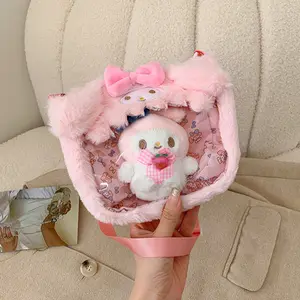 Megan Kawaii Shiba Inu berubah menjadi Kuromi My Melody Cinnamoroll Sanrios boneka mewah kartun tas mewah