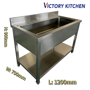 VICTORY KITCHEN Équipement de Restauration Autonome en Acier Inoxydable, Meilleures Ventes, Éviers pour Lavage de Viande, Égouttage et Stockage - Product Image 2