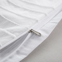 Parure de lit 3 pièces en microfibre blanche, à poils coupés, tissée unie, non jetable, personnalisable, design professionnel