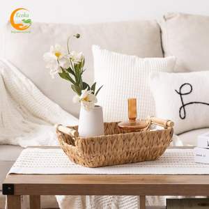 Cestas de Almacenamiento Multifuncionales Grandes, Ecológicas, Tejidas a Mano en Vietnam, con Asas de Madera, Cestas de Mimbre de Jacinto de Agua para Organización - Product Image 6