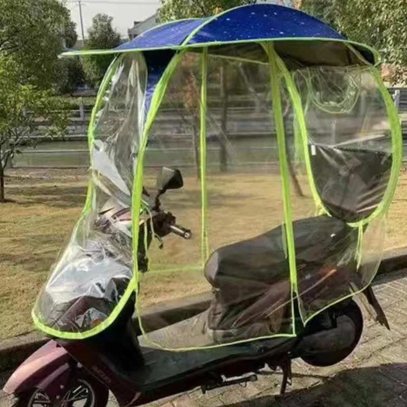 Sombrilla de cuerpo completo para motocicleta eléctrica, cubierta de lluvia plegable, impermeable, paraguas para motocicleta
